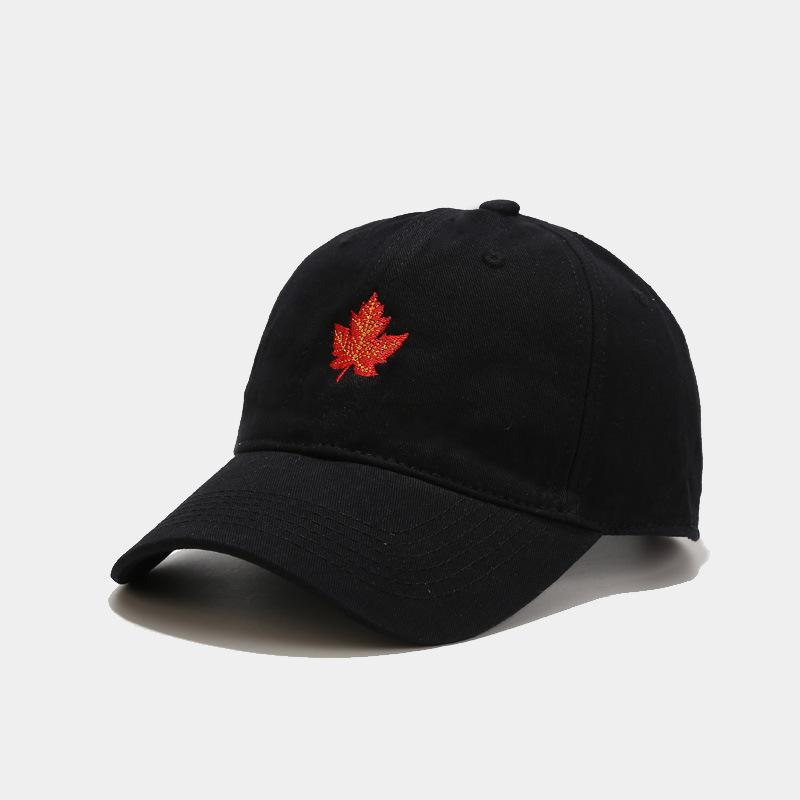 Maple Leaf Embroidery Soft Top Baseball Cap Men's Outdoor Casual Cap Women's Face Small Couple Sun Protection Hat