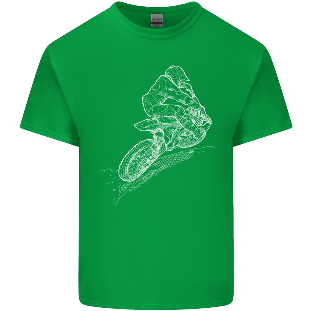 Motocross Rider Drawing Dirt Bike MotoX Unisexs Light Cotton TShirt