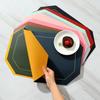 Double Side PU Leather Nordic Style Coaster Solid Anti-slip Kitchen Placemat Pad Dish Coffee Cup Mug Table Mat Modern Home Decor