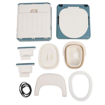 Portable Toilet Odor Proof Foldable Bedside Commode Chair with Armrests for Home Bedroom Outdoor