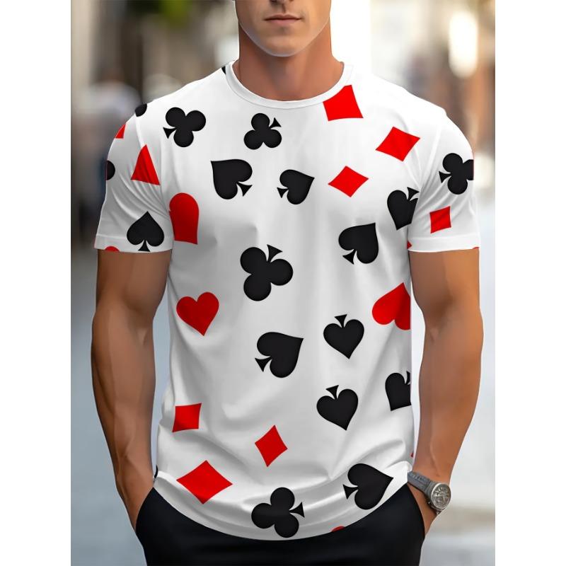 Hrací karty 3D tisk Pánské a dámské módní tričko Švestka K Poker Harajuku Streetwear Děti Kluci Pohodlné tričko Top