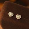 925 Sterling Silver Opal Shining Zirconia Heart Earrings for Women Exquisite Retro Party Jewelry Accessories