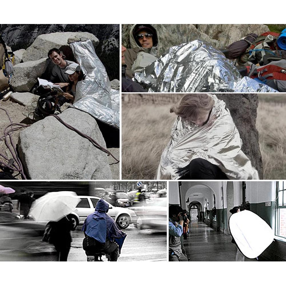 10 Pcs Gigantic Space Blanket Keeps You Warm Foil Mylar Thermal Blanket Emergency Supplies Silver Foil Blanket for First Aid