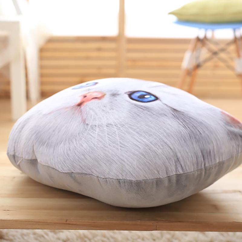 Scottish Fold Cat Plush Pillow Stuffed Soft Cartoon Animal Seat Cushion Back Support Plushie Sofa Chair Indoor Decor Gift