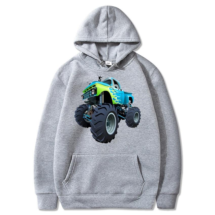 American Monster Truck Bigfoot Printed Hoodie Autumn Winter Street Fashion Hoodie Daily Casual Warm Hoodie Holiday Gift