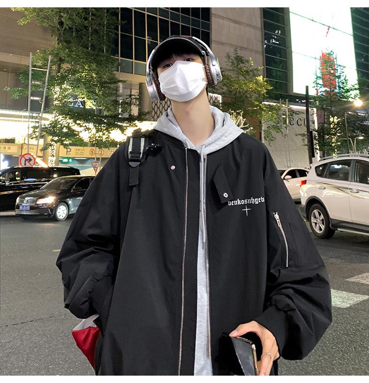 Men's Vintage West Coast Retro Baseball Flight Jacket – Oversized Spring/Autumn Style