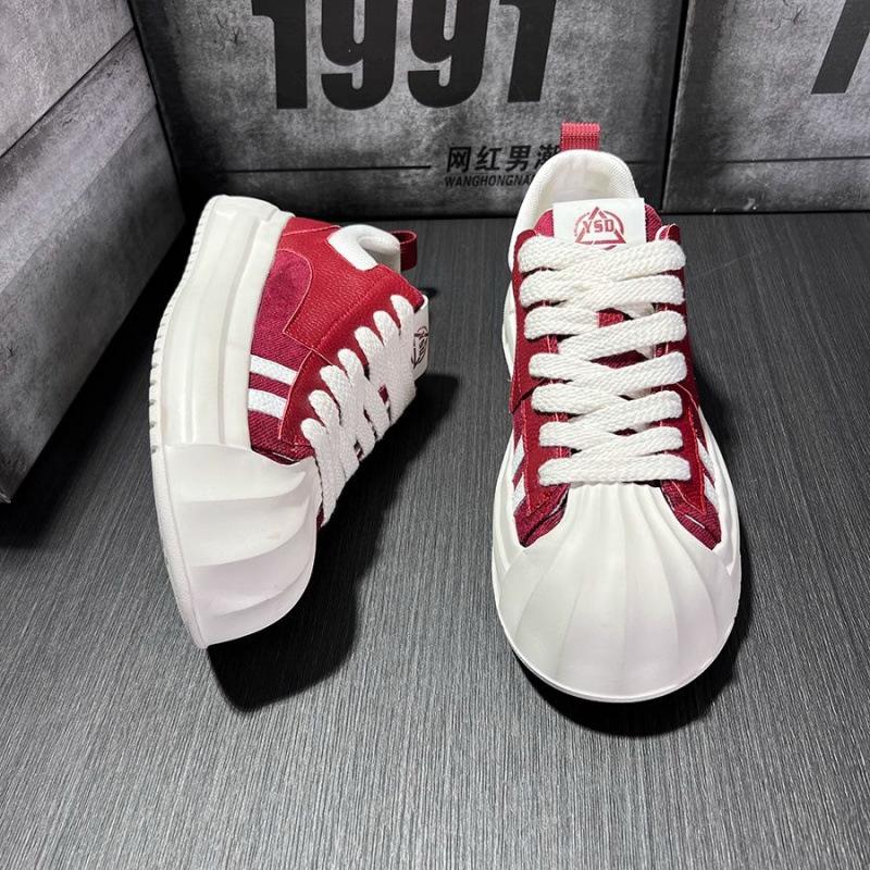 White Shoes Retro Comfortable Spring and Autumn Men's Fashion Sports Breathable Thick-soled Height-increasing Casual Shoes Shell Toe Shoes