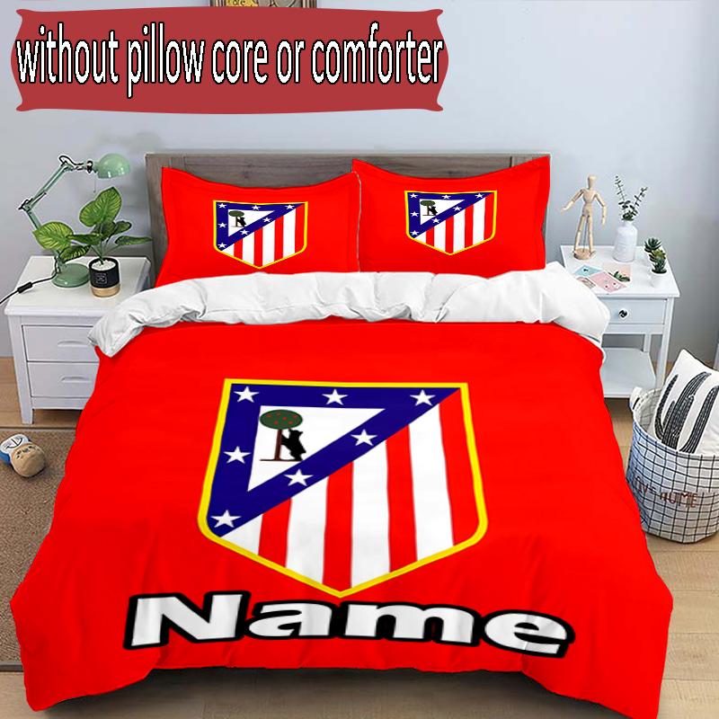 Set copripiumino 3 pezzi (1*Copripiumino + 2*Federe, Senza Nucleo), Set Biancheria da Letto con Nome Personalizzato e Motivo Squadra di Calcio, Decorazione Camera da Letto per la Casa Regalo