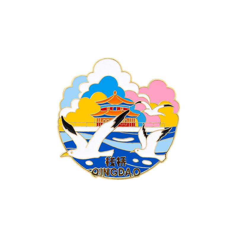 Qingdao tourism merchandise souvenir brooch trestle Xilingxia Qingdao beer May Fourth Square Hall