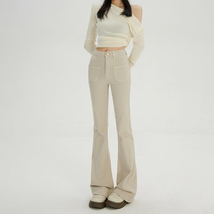 

Slim Fit and Slim Velvet Autumn and Winter Velvet Jeans for Women In Winter American Retro High Waist XL