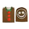 Children Man Gingerbread Jumpsuit Christmas Cosplay Costume Role Play Party