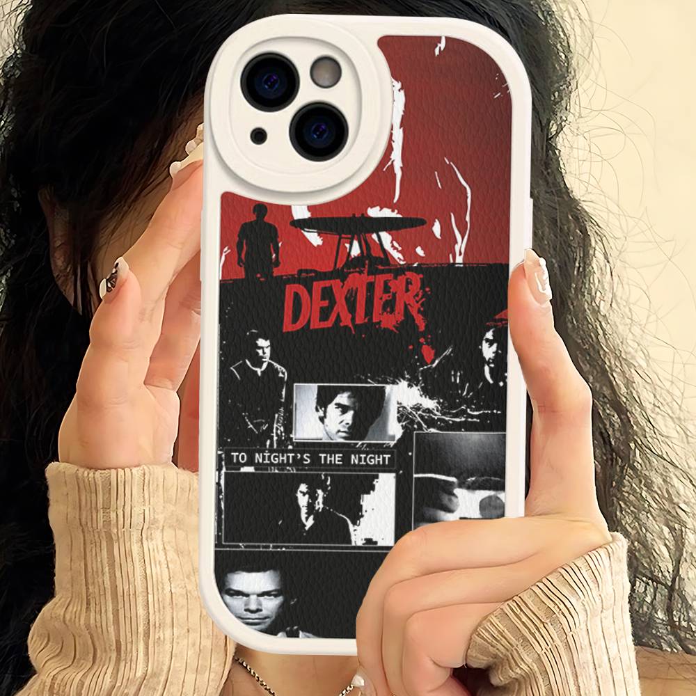 

D-Dexter Morgan Leather Phone Case For IPhone 16 16e 15 14 13 12 11 Pro Max Plus Mini Cover iphone 11