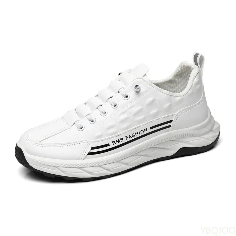 Fashion 2025 Fashion Leather Men's Shoes New Round Toe Sneakers Outdoor Comfortable Walking Shoes Casual Male Running Shoe Zapatos Homme