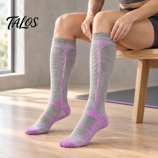 Comfortable Compression Socks for Skiing Unisex Cotton Ski Women Men, Thermal Snowboard Socks, Non Slip Soft Cold Weather Cuff Winter Warm