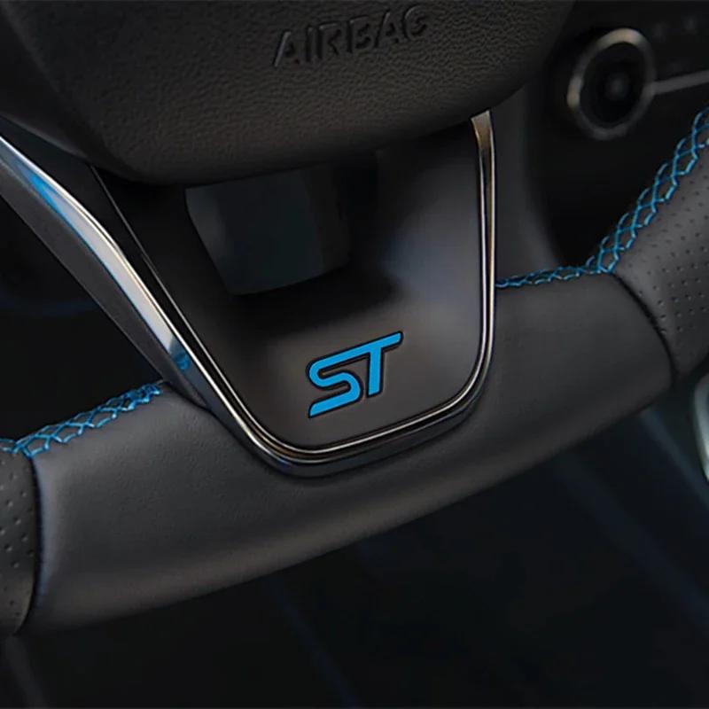 djsh6 3D Metal ST Letters Car Steering Wheel Emblem Badge Sticker for Ford ST Fiesta Focus Edition KUGA Mondeo Focus X 2 3