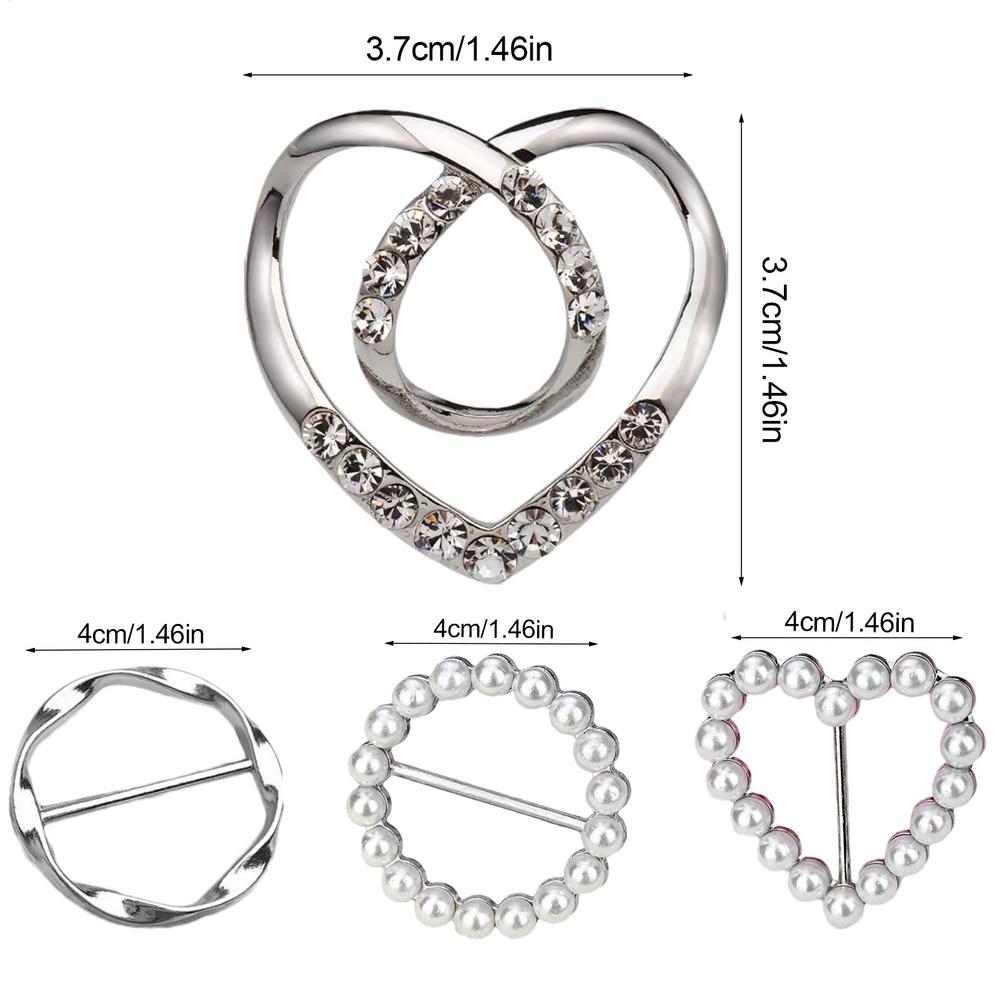 

4pcs/Set Simple Fashion alloy Buckles for Women s T-shirt Corners Knot Buckle Belt Adjustable Buckle and Scarf Decor Fastener серебряный