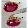 Classic Round Red CZ Dangle Earrings for Women Wedding Engagement Statement Jewelry