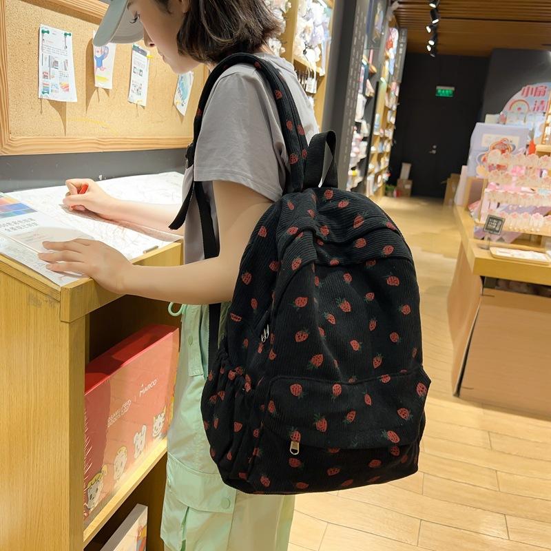 Schoolbag small fresh strawberry backpack female high school student schoolbag 1011 new ins soft girl cute backpack
