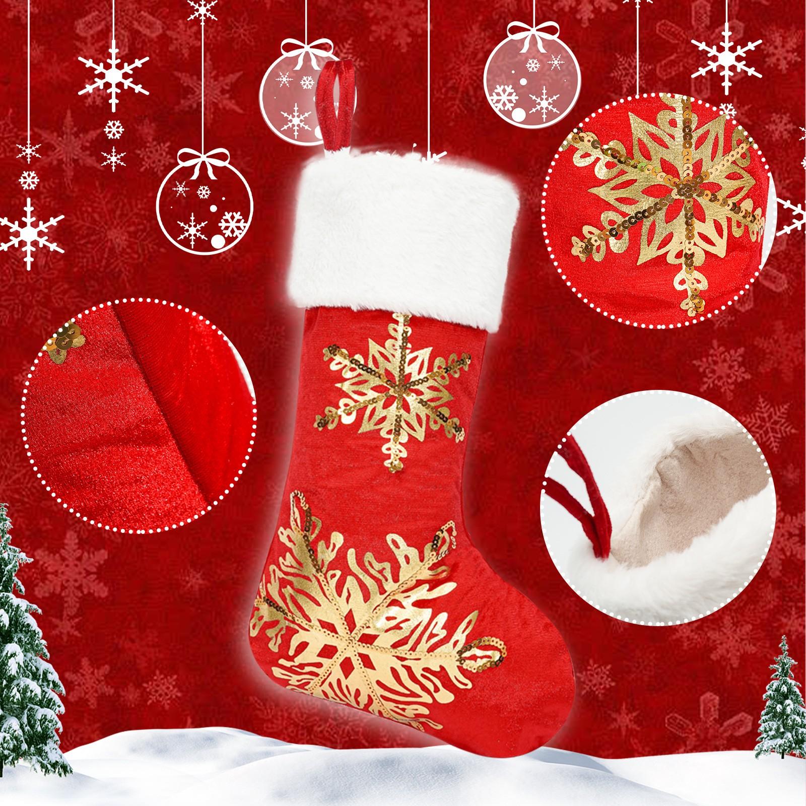 

Christmas Decorations Christmas Stockings Gold Stamped Embroidery Candy Stockings 18 Inches One Size