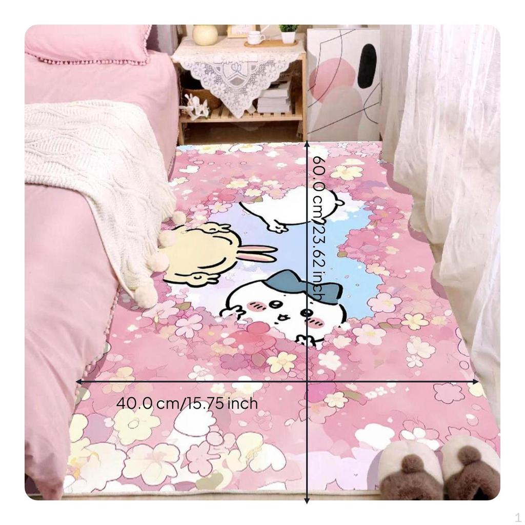Kawaii Anime Area Rug, plush easytoclean Carpet, Bedroom Dorm Decor JMD01 60x40cm