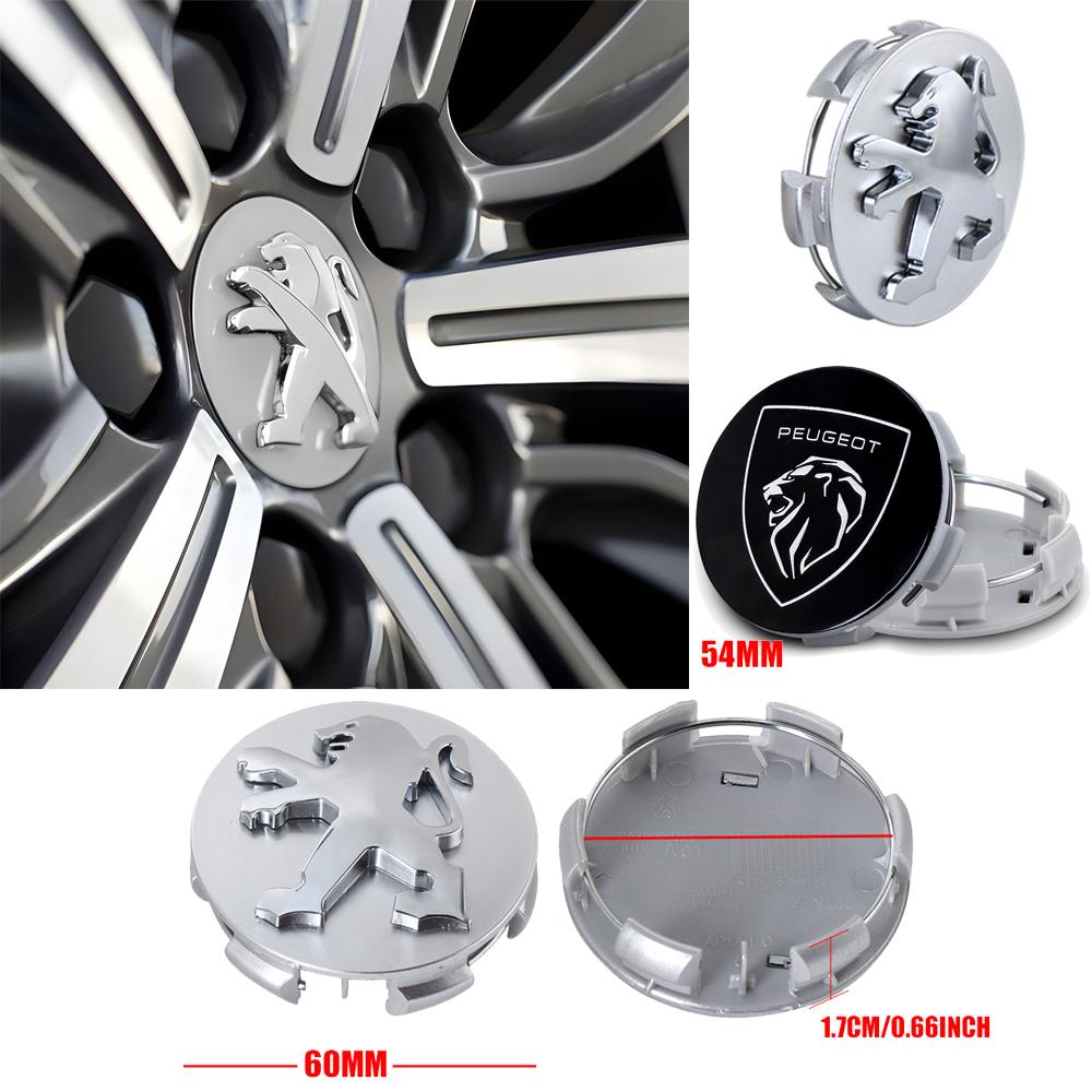 4pcs 60mm Original Car Wheel Hub Center Caps Rim Covers For Peugeot 308 307 206 208 207 3008 2008 5008 508 407 106 Accessories