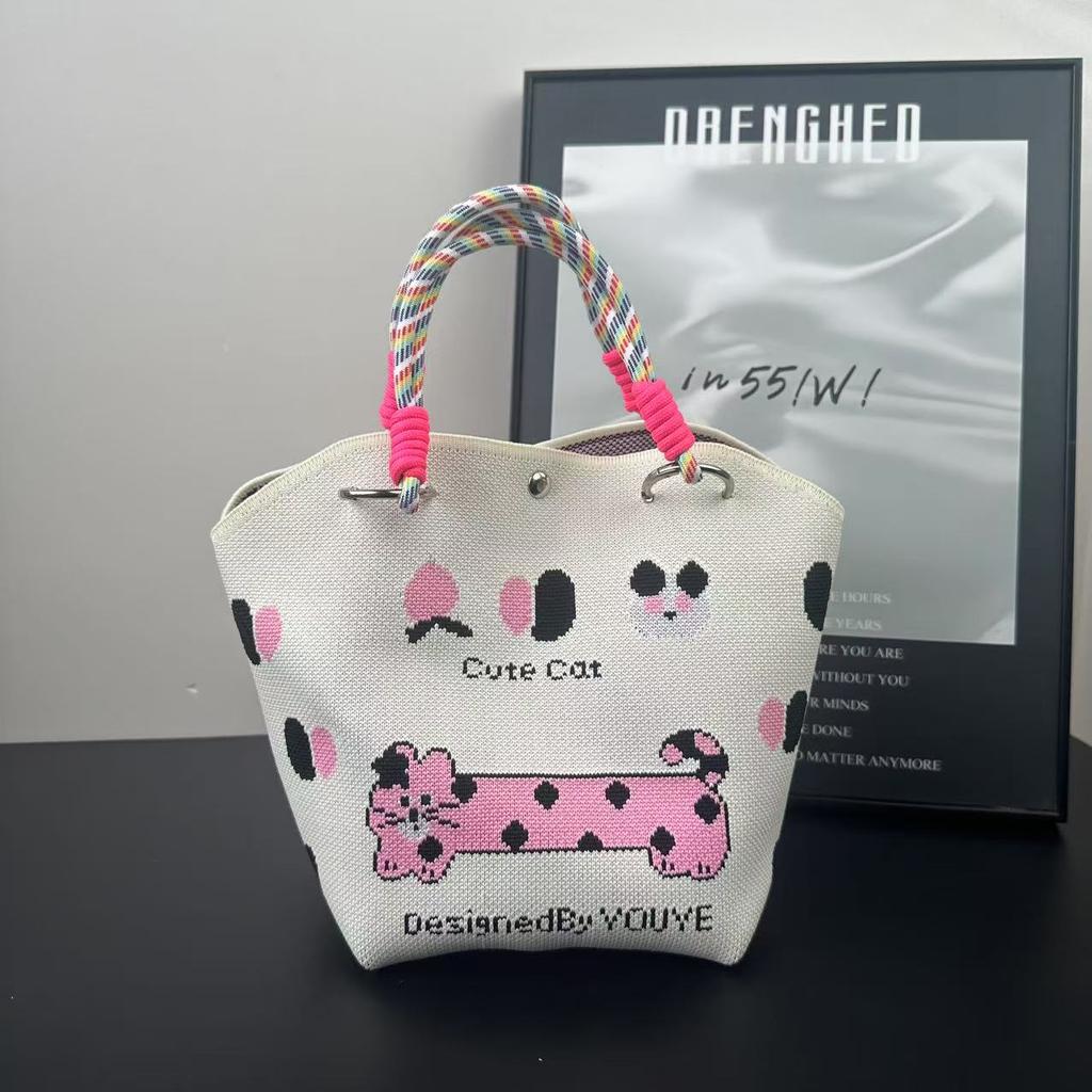 Niche Design Vegetable Basket Handbag High-end Knitted Bag Casual Versatile Large-capacity Woven Bag