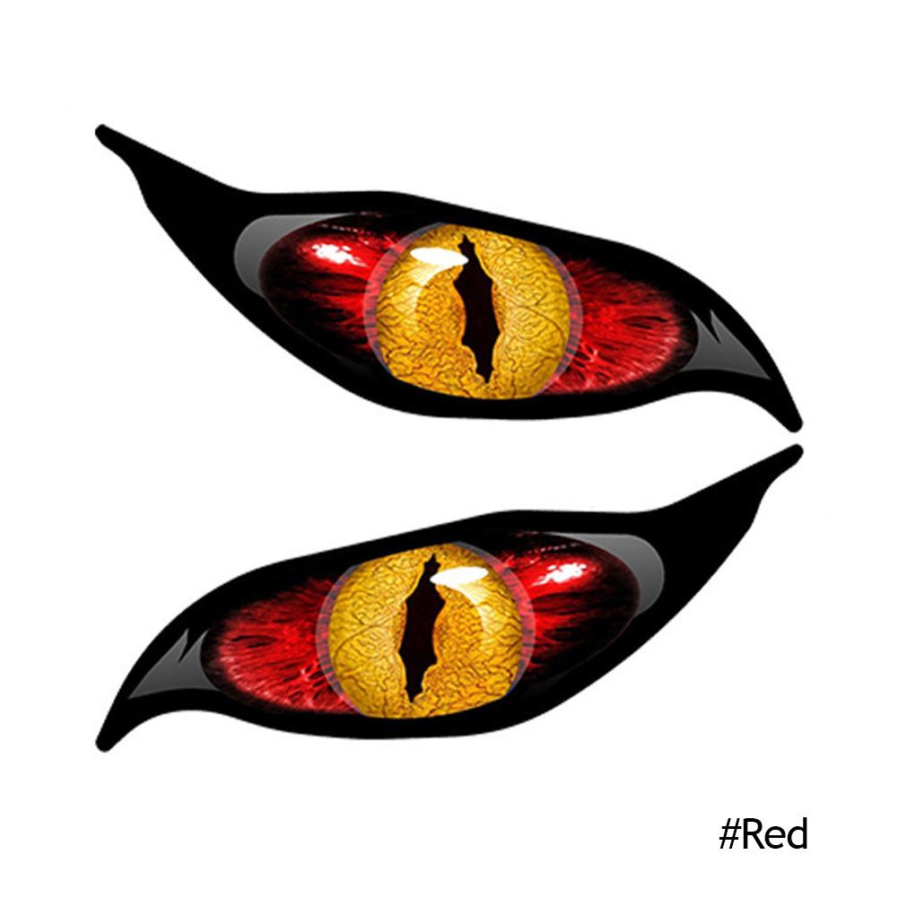 

2 шт 13 см x 9,5 см для злых желтых глаз RV мотоцикл автомобиль наклейки окклюзия царапины водонепроницаемый лобовое стекло фургон аниме наклейка красный