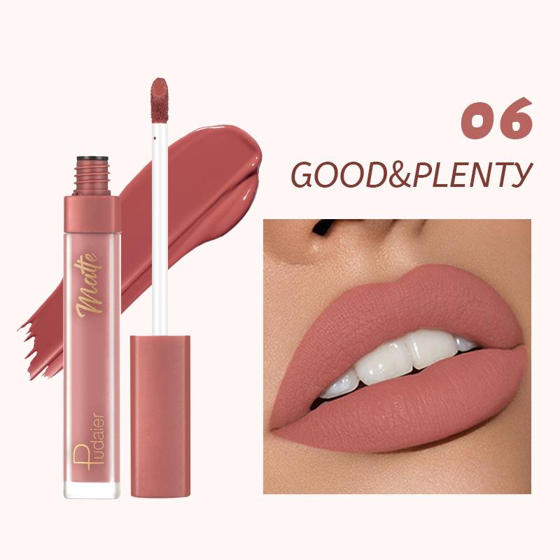Rossetto opaco vellutato, smalto per labbra a lunga tenuta, impermeabile, anti-crepa, in pasta, in diverse tonalità di rosa, viola e rosso, lucidalabbra per il trucco quotidiano