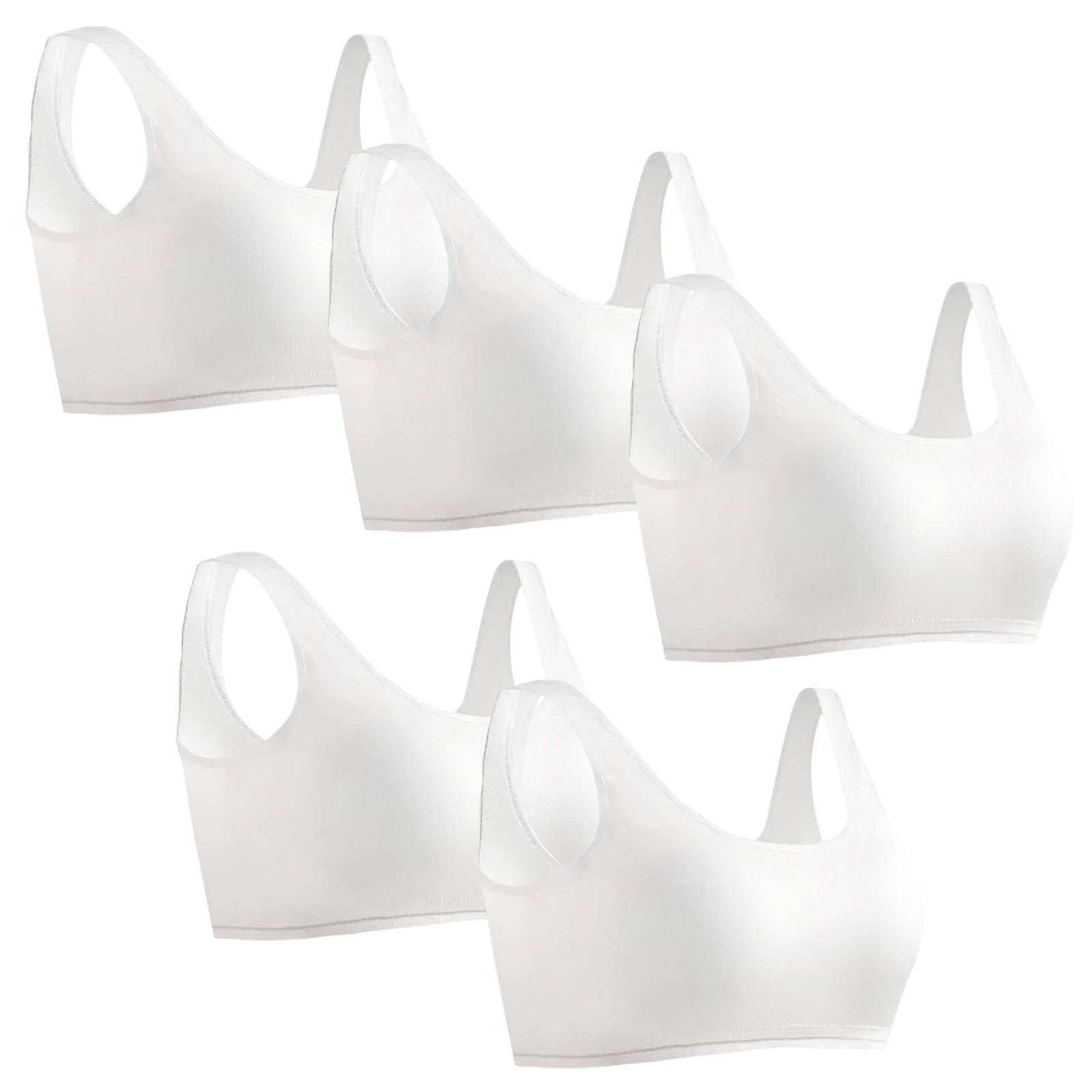 

RONGUI Одноразовые спортивные бюстгальтеры для женщин и одноразовое нижнее белье для и Готовность к чрезвычайным ситуациям Девушки, Беспроводные, Дорожные, Хлопок, (Набор из 5 штук, белый) белый