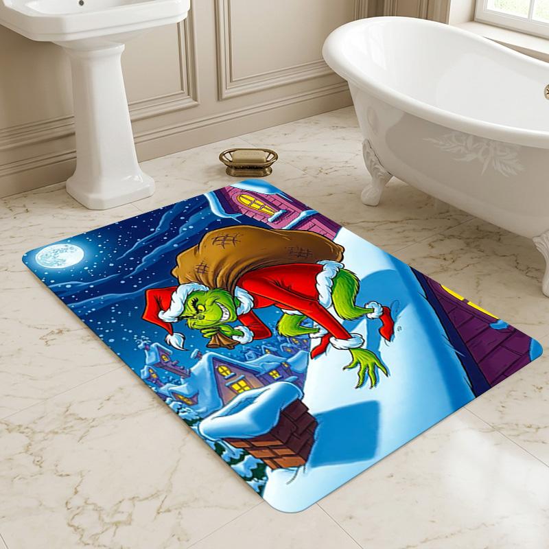 Christmas Grinch Living Room Non-Slip Area Rug Soft Carpet for Bedroom Game Playroom Sofa Office Home Decor Doormat Christmas Gift C9211489