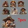 7-Piece Christmas Decoration Set - Nativity-themed Decor for Home and Holiday Parties Christian New Year Decor Car Interiors
