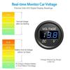 DC 12V 24V Waterproof Car Voltmeter LED Digital Display Panel Round Voltage Gauge for Car Motorcycle Truck Boat ATV UTV