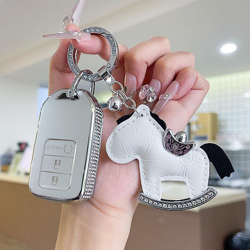 Premium Women's Car Key Case for Honda Accord, Civic, CR-V, Fit, Odyssey, Vezel, Lingpai, and XR-V