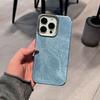 Sticky Denim Pattern Is Suitable for iPhone16 Mobile Phone Case Button Hollow Anti-drop Apple 17 Advanced Sense Protective Case 15