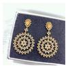 TIANSHE New Model Sector Long Style Pendant Earrings High-end Fashion Temperament Colorful Zircon Earrings