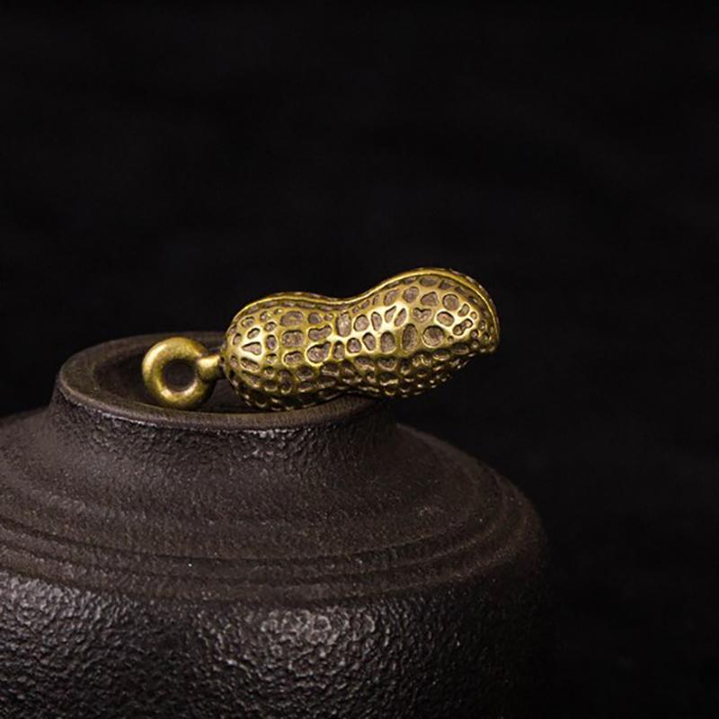 Brass Peanut Bell Ornaments Copper Figurines Feng Shui Desk Decorations Home Decors Accessories Keychains Pendants Gifts