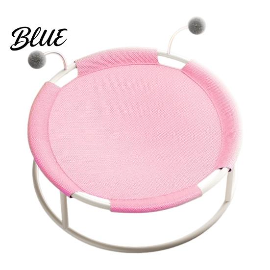 Secure Sleeping Space with Removable Bed Free-Standing Elevated Cat for Pets Round Hammock Durable Frame