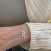 Yousheng Women Bracelet Connected Heart Pendant Adjustable Length Lobster Clip Romantic Love Symbolization Valentines Day Gift Lady Wrist Jewelry