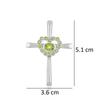 Peridot Cross Pendant: Sterling Silver Heart Charm