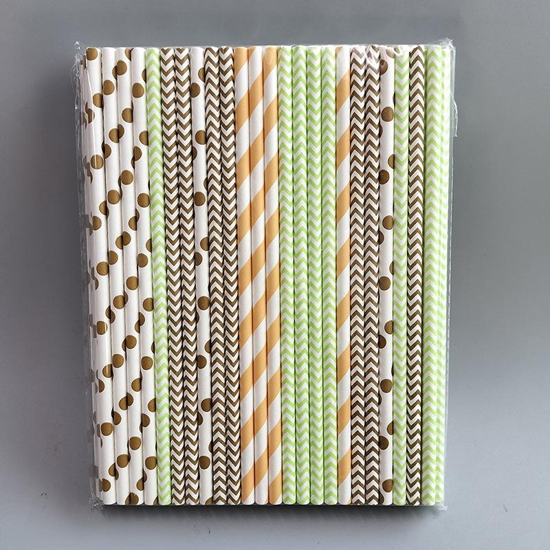 Eco-Friendly Disposable Decorative Paper Straws for Beverages and Desserts