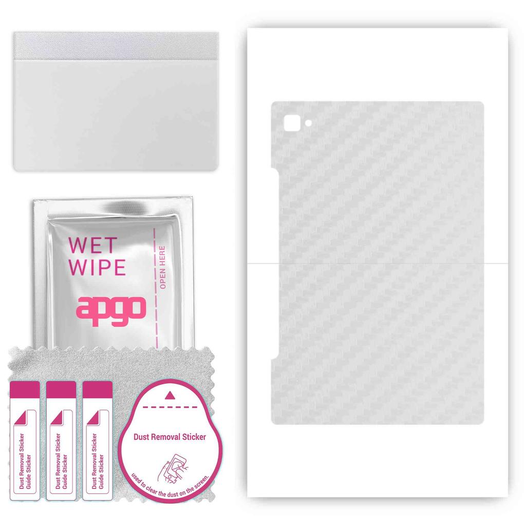 apgo Protective Skin Sticker for the back compatible with Blackview Tab 8, Wrap Film, Foil, Vinyl - Pattern Transparent Carbon