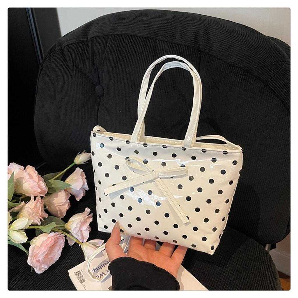 Bolso Bordado de Cerezas Bolso de Lona Cuadros Cómodo Bolso Cruzado Bolso de Lunares Para Compras Citas Viajes Diarios