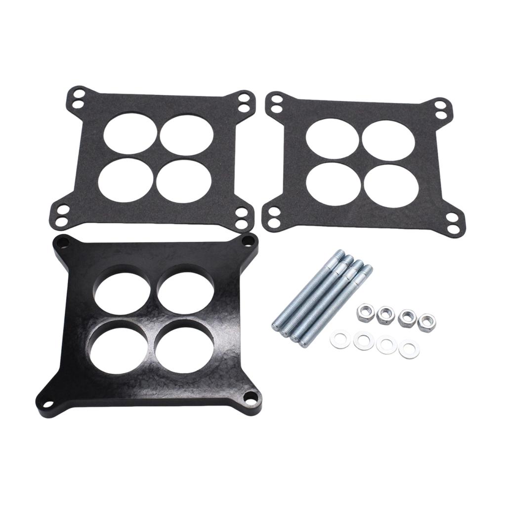 Ported Phenolic Carburetor Spacer 4bbl Replacement Black Carburetor Spacers with Holley SB Ch-evy F-ord SBC BBC BB1/2 1 2 Inch