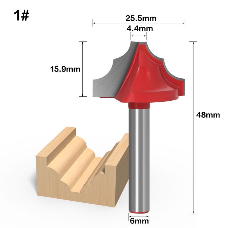 

1 шт., 6 мм, деревянная фреза с хвостовиком, прямая торцевая фреза, триммер для чистки, заподлицо, угловая, круглая, коробчатая, инструменты 1#