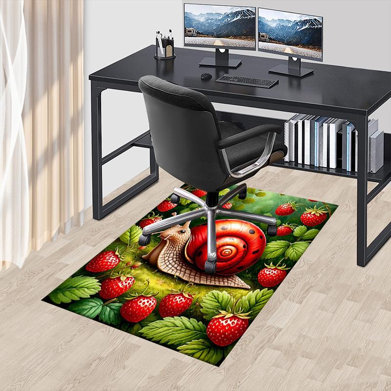 1PC Snail Strawberry Extra Large Non Slip Floor carpet, Office, family, bedroom Large Area Rug Indoor Rugs, Vibrant Colors