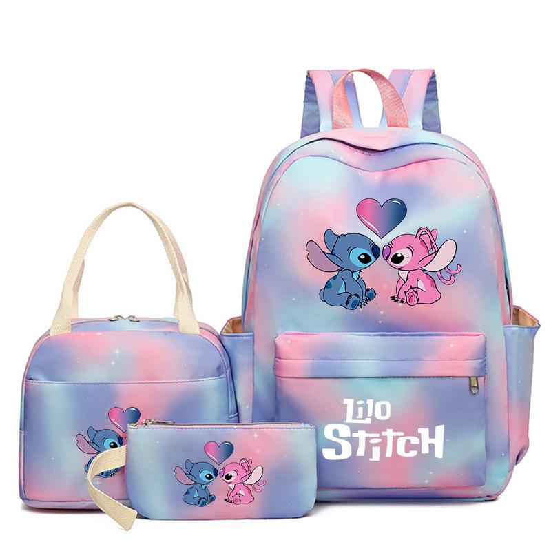 Cartoon Animation Schoolbag Large Capacity Primary And Secondary School Students Backpack Meal Bag Pencil Bag Three-Piece Set