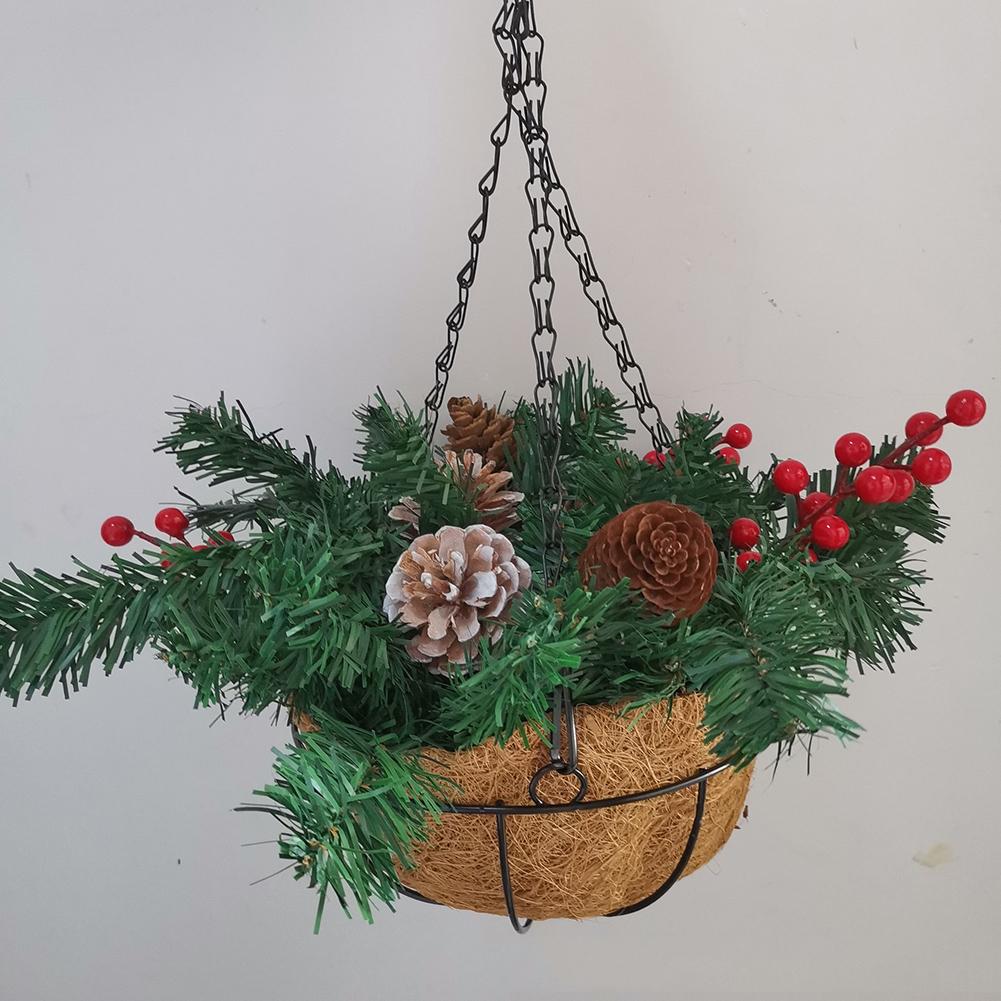 Festive Season Holiday Celebrations 30*25*15cm Christmas Flower Basket Festive Decoration Hassle-Free Maintenance 15cm