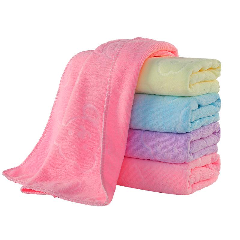 Soft Quick-Dry Embossed Microfiber Bear Bath Towel