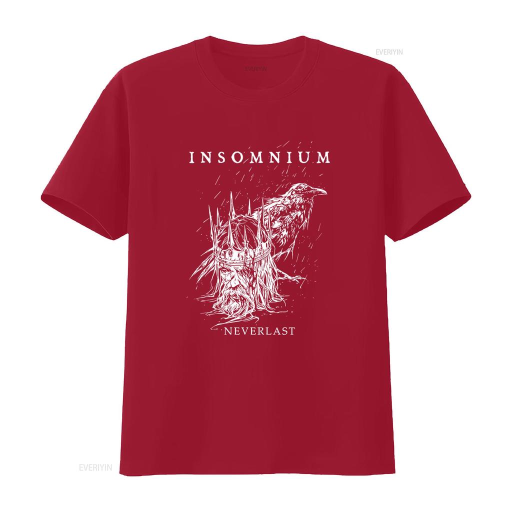 INSOMNIUM Neverlast T-Shirt Gotisches Krähenkrone Design für vintage gewaschene Mode Bequem Weich Vielseitig Dehnbares Grafikdesign