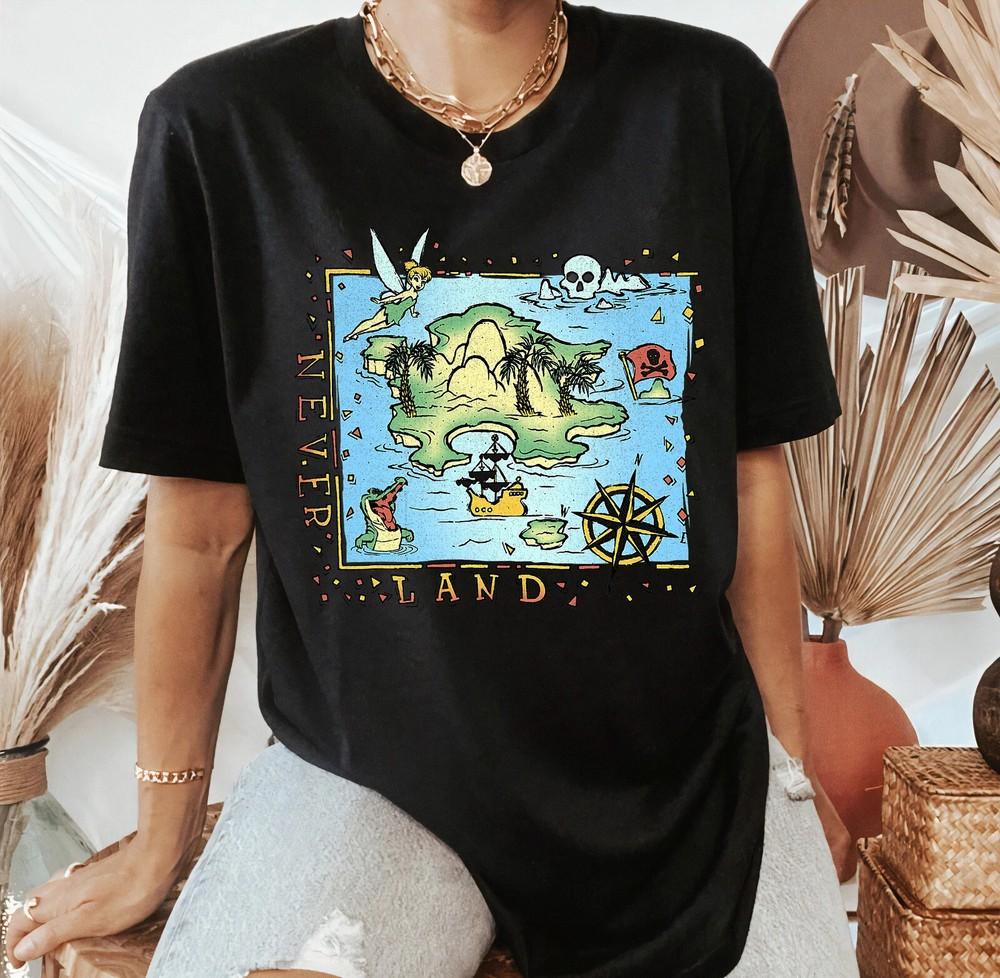 Disne Peter Pan Never Land Map Men Women Unisex T-Shirt 21 Unisex T-Shirt XXL